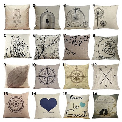 Gối họa tiết đơn giản nền màu be để trang trí nội thất