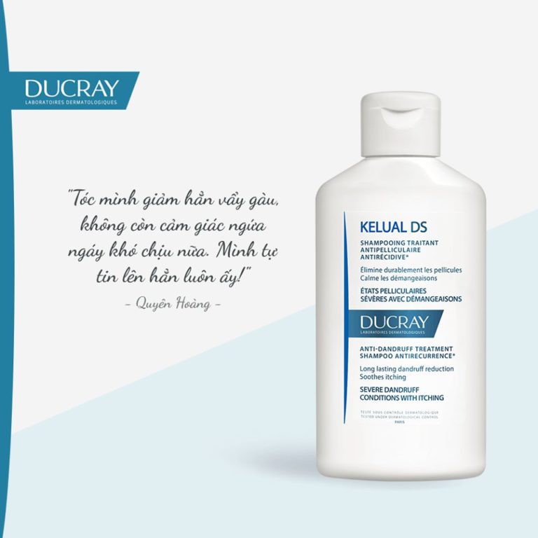 Dầu gội sạch gàu, ngăn ngừa gàu tái phát Ducray Kelual DS Shampoo Sodium Laureth Sulfate 100ml