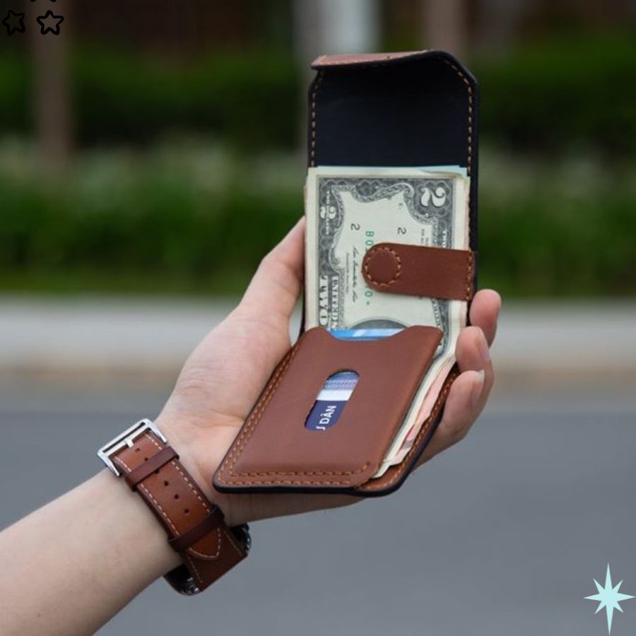 Ví Ngang Nam Mini Da Bò Thật Kiểu Dáng Trẻ Trung Độc Đáo, Bóp Đựng Tiền Thẻ SEN3 - Leli_store