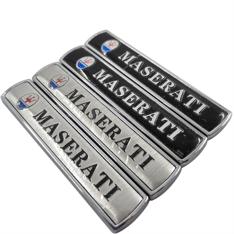 2 Miếng Dán Logo MASERATI Bằng Kim Loại Chất Lượng Cao Trang Trí Xe Hơi MASERATI