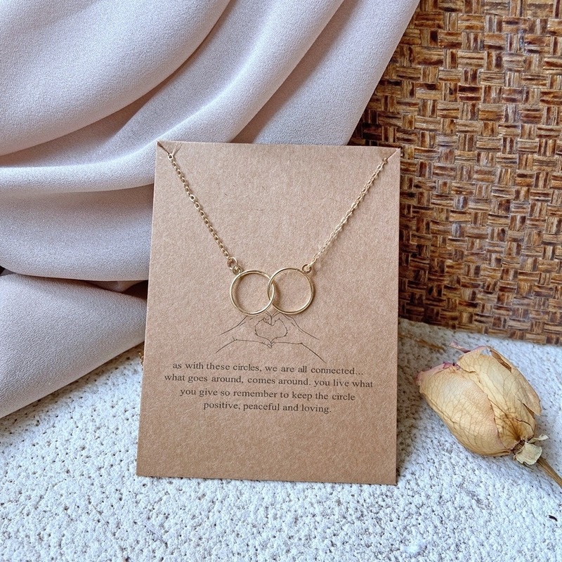 Vòng cổ hai lớp bằng hợp kim sáng tạo đơn giản phong cách Âu Mỹ mới 211016