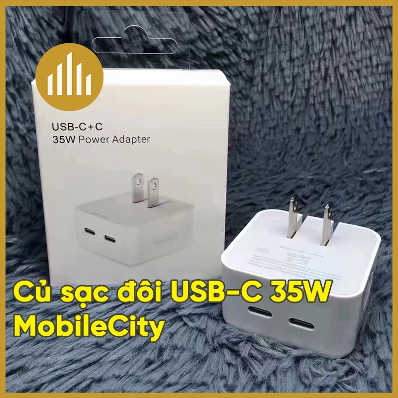 Củ sạc nhanh Dual USB-C GAN 35W - Củ sạc IP35W 2 cổng tiện lợi, sạc đồng thời 2 thiết bị