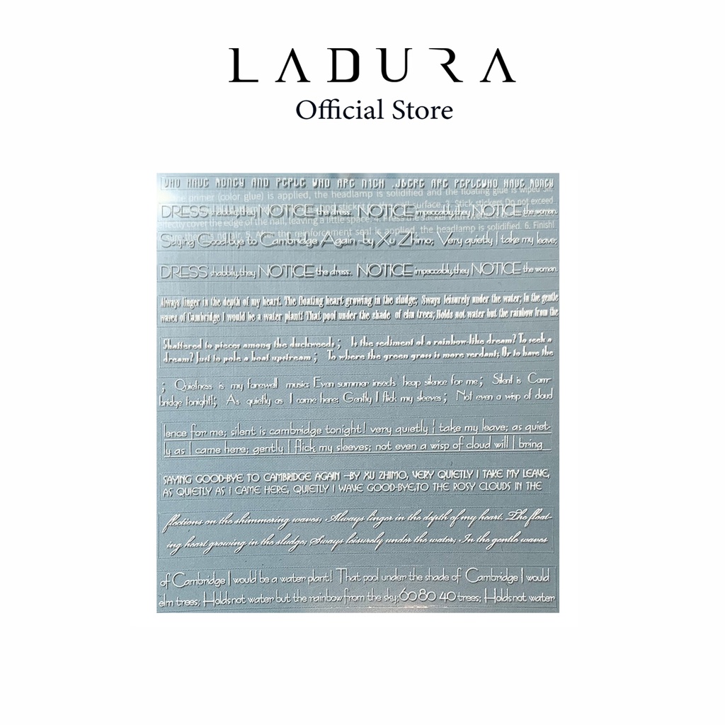 Sticker nail lụa chữ 5D LADURA