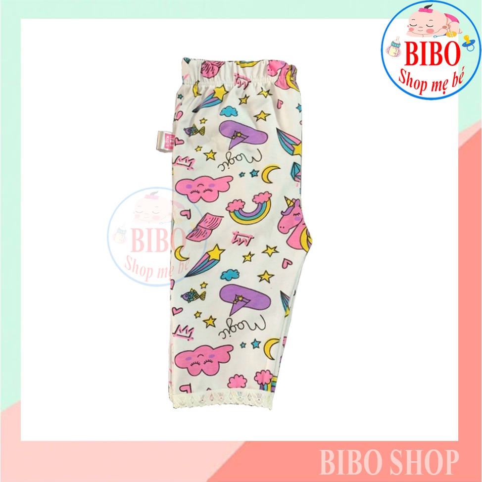 Quần legging Lửng Cho Bé Gái Thun Cotton Co Dãn Mịn (4-25kg)