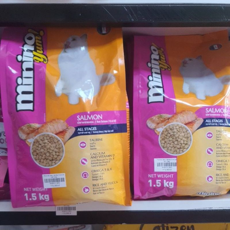 Thức ăn mèo - Minino Yum 1.5kg cá hồi | hải sản