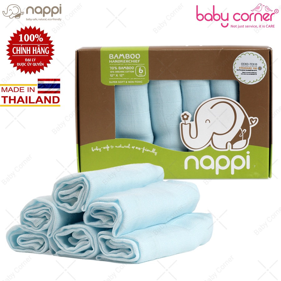 SET 6 KHĂN SỮA SỢI TRE NAPPI CAO CẤP 30X30cm