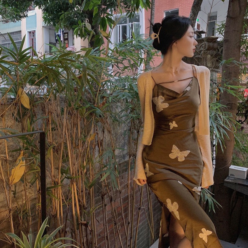 Đầm Dệt Kim Hai Dây Ôm Dáng Thời Trang Retro Pháp Chất Lượng Cao | BigBuy360 - bigbuy360.vn