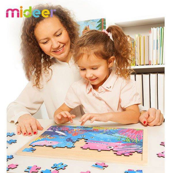 Đồ chơi Ghép hình gỗ 100 miếng có khung để bàn - chính hãng Mideer - An toàn  cho bé