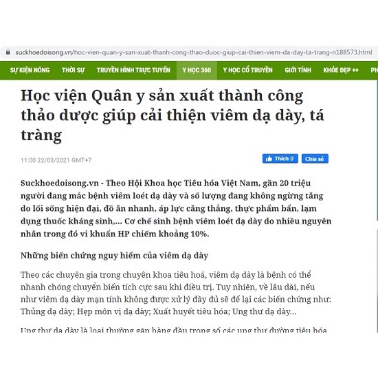 Dạ Dày Tá Tràng eHP Học Viện Quân Y Nghiên Cứu