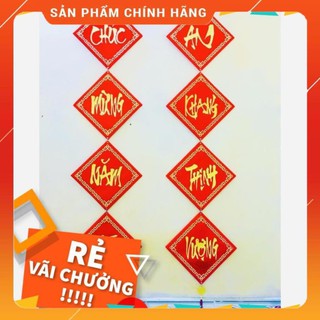1 đôi khánh vuông, liễng trang trí tết cổ truyền chữ Việt Nam bọc vải nhung đẹp