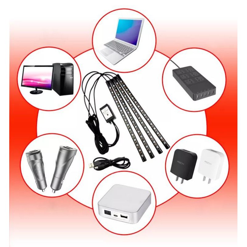 Led dải gầm ghế ô tô điều khiển app trăm chế độ 18 bóng led x 4 thanh hàng loại một