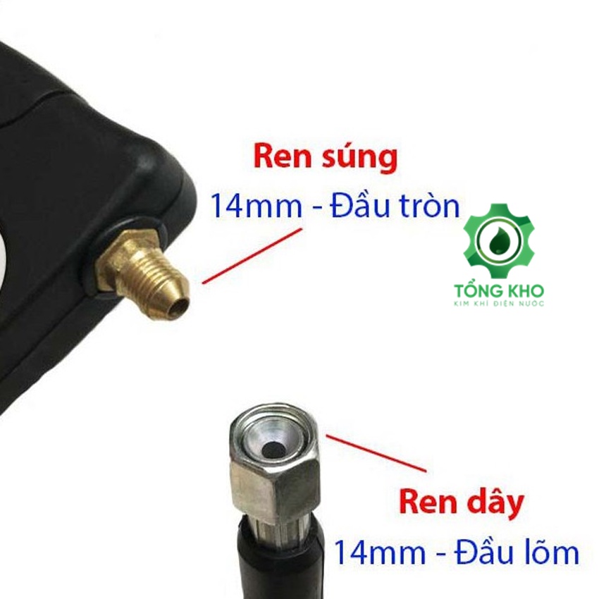 Bộ súng xịt và bình phun bọt tuyết 300ml cho máy rửa xe áp lực cao (Ren 22 và 14mm) - Tổng kho kim khí điện nước