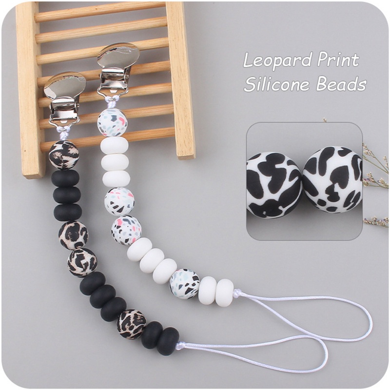 Dây Đeo Đồ Chơi Ngậm Mọc Răng Dạng Chuỗi Hạt Silicone Và Kim Loại Dành Cho Trẻ Sơ Sinh