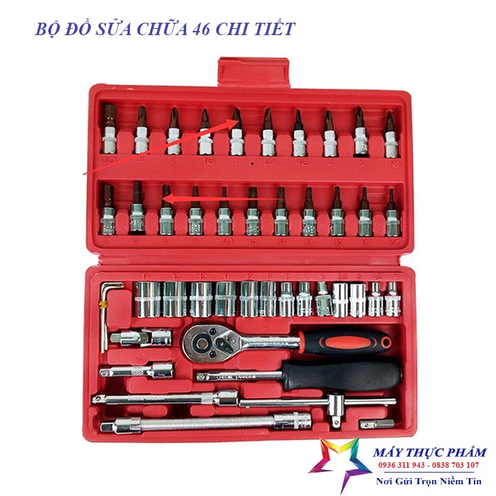 Bộ đồ nghề sửa chữa 46 món dụng cụ tháo vặn ốc vít