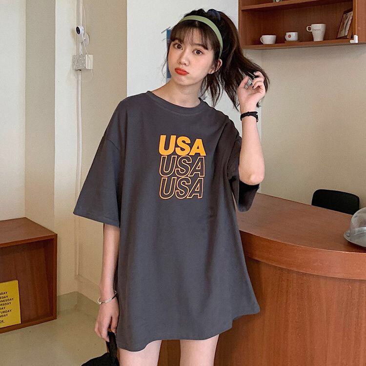 Áo phông cho nữ áo thun nữ form rộng họa tiết chữ usa chất liệu mát Friday | BigBuy360 - bigbuy360.vn