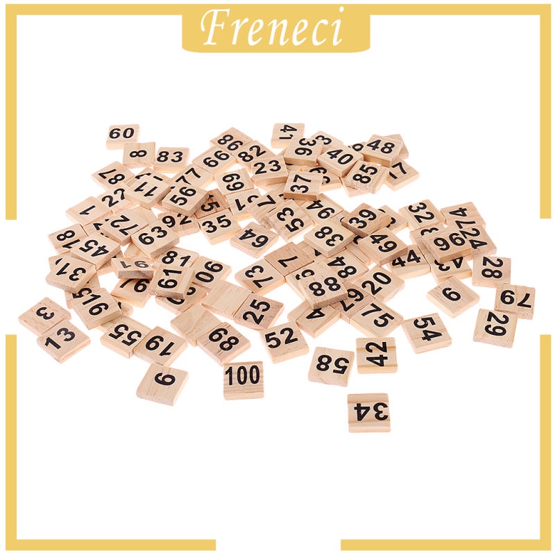 Bộ 100 khối gỗ in số 1-100 màu đen