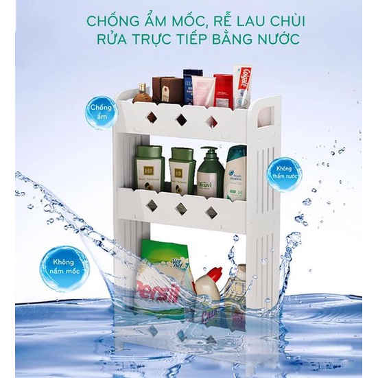 Kệ 3 Tầng, 2 Tầng Đa Năng Đựng Đồ Dùng gia vị, đồ dùng phòng tắm thông minh, cơ chế tháo lắp tiện ích