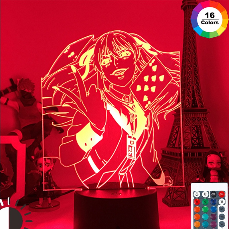 Đèn Ngủ LED Điều Khiển Từ Xa Hình Anime Jabami Yumeko Có Thể Thay Đổi Đèn Trang Trí Phòng Ngủ