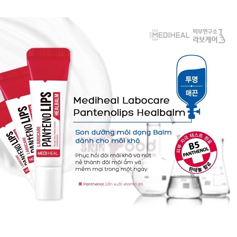 Son Dưỡng Môi Cấp Ẩm Chuyên Sâu Dùng Ban Đêm Mediheal Labocare Pantenolips Healbalm