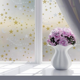 1m decal khổ 45cm dán kính mờ trang trí cửa kính  - ngôi sao vàng