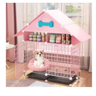 {TẶNG KÈM DÂY RÚT} COMBO Chuồng Chó 2 Ô + 2 ô đồ (có mái và không mái)