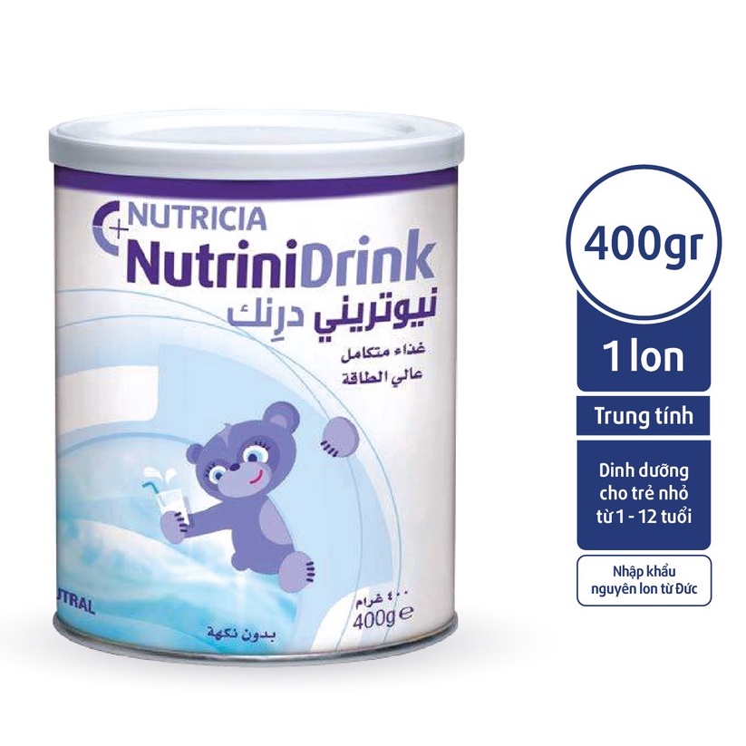 Sữa bột NUTRINIDRINK [Hộp 400g] - Dành cho trẻ suy dinh dưỡng [nutrinidrink powder]