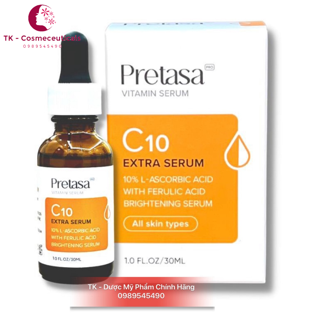   Serum Pretasa Vitamin C10 Extra Sáng Da, Mờ Thâm, Chống Lão Hóa - 30ml