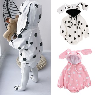 Jumpsuit hoạ tiết chấm bi cho bé gái