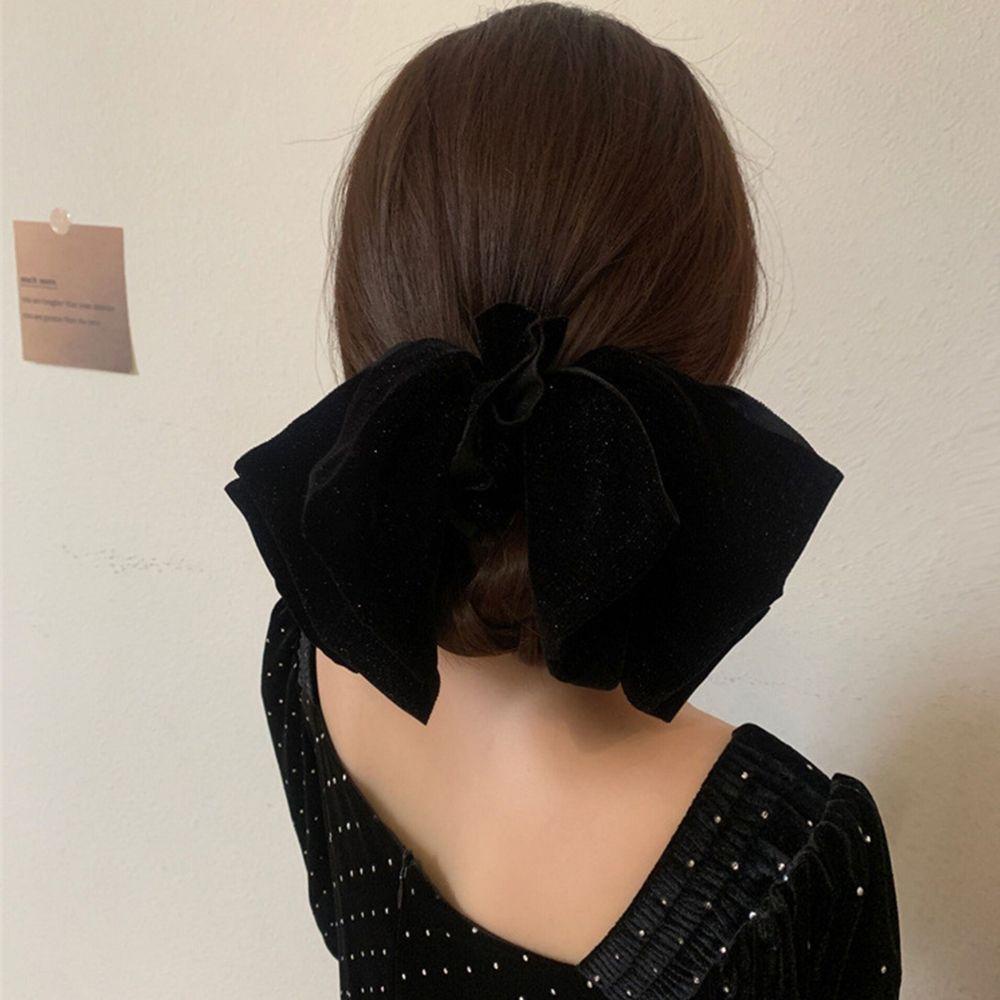 Kẹp Tóc Nhung Màu Trơn Thanh Lịch Kích Thước Lớn VANES1 Dành Cho Bạn Nữ