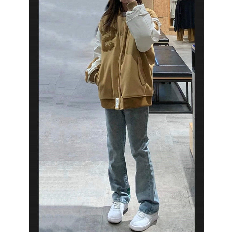 American high street fluorescent embroidery slim micro horn jeans women's fashion hip hop accumulation feeling plus pants fashion