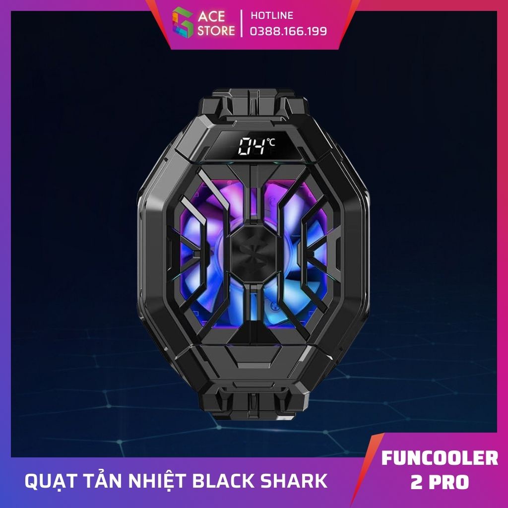 BlackShark Funcooler Pro 2 | Quạt tản nhiệt hiển thị nhiệt độ và kẹp lưng dành cho điện thoại gaming