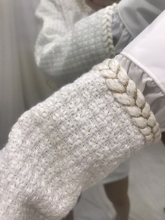 Áo dạ tweed trắng + ẢNH VIDEO THẬT