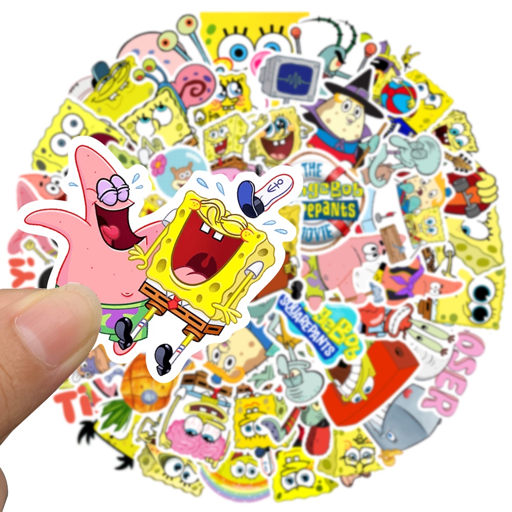 Bộ 10/50 Miếng Dán Chống Thấm Nước Hình Hoạt Hình SpongeBob
