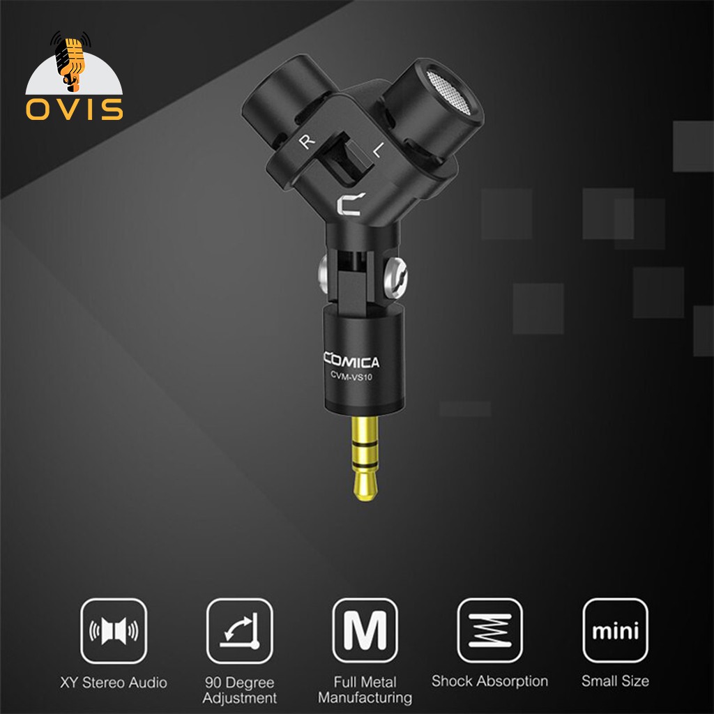 Micro shotgun thu âm stereo, hướng thu cardioid cho GoPro, DSLR Camera | Comica CVM-VS10