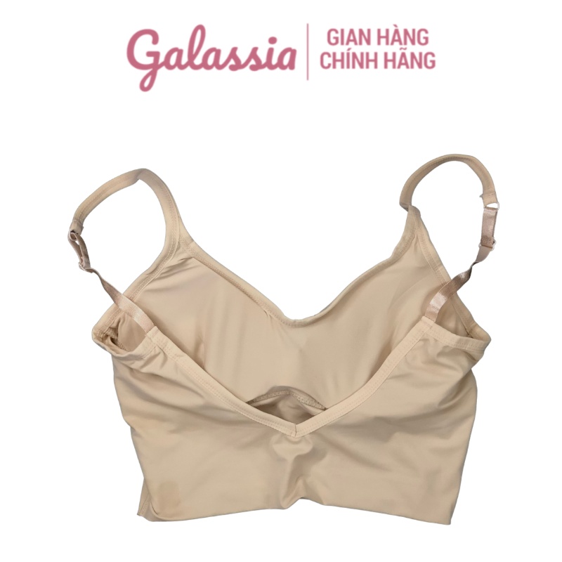 Áo bra nữ 2 dây croptop thể thao hở lưng tập gym không gọng dây đệm mỏng chính hãng Galassia