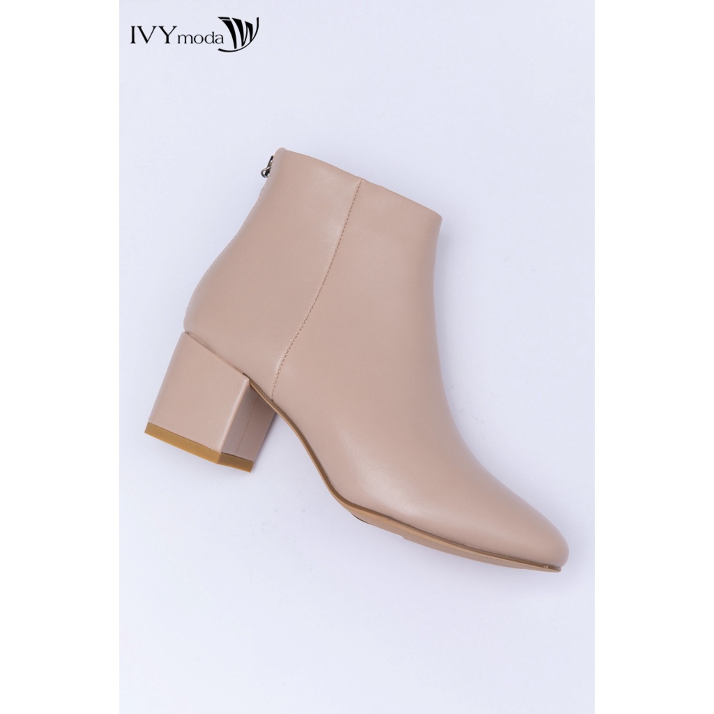 Boots nữ cao gót khóa tròn IVY moda MS 52A1312