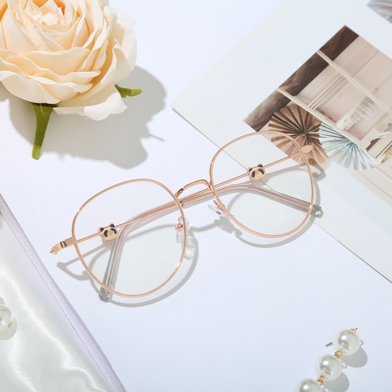 Mắt Kính Chống Bức Xạ Hình Gấu Trúc Phong Cách Cổ Điển
