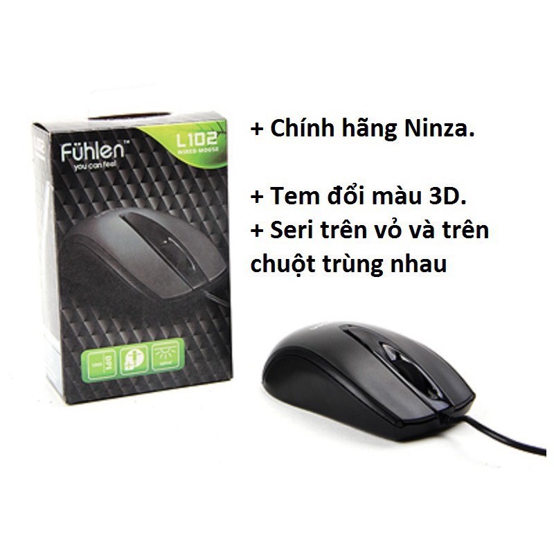 [Loại 1] Chuột quang Fuhlen L102 có dây + Tặng kèm bàn di cực chất