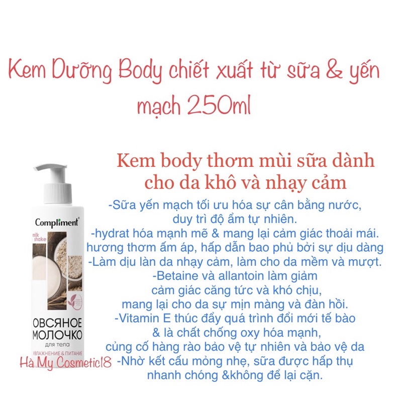 Kem dưỡng body sos compliment &amp; kem dưỡng tay body panthenol