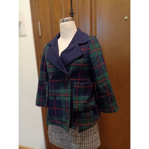 Áo dạ kẻ ngắn BH38