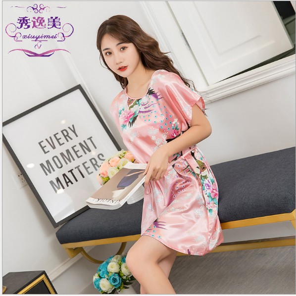 Đầm Ngủ Sexy Họa Tiết Hoa Lá Sang Chảnh Chất Satin Mềm Mịn Quyến Rũ (AC)