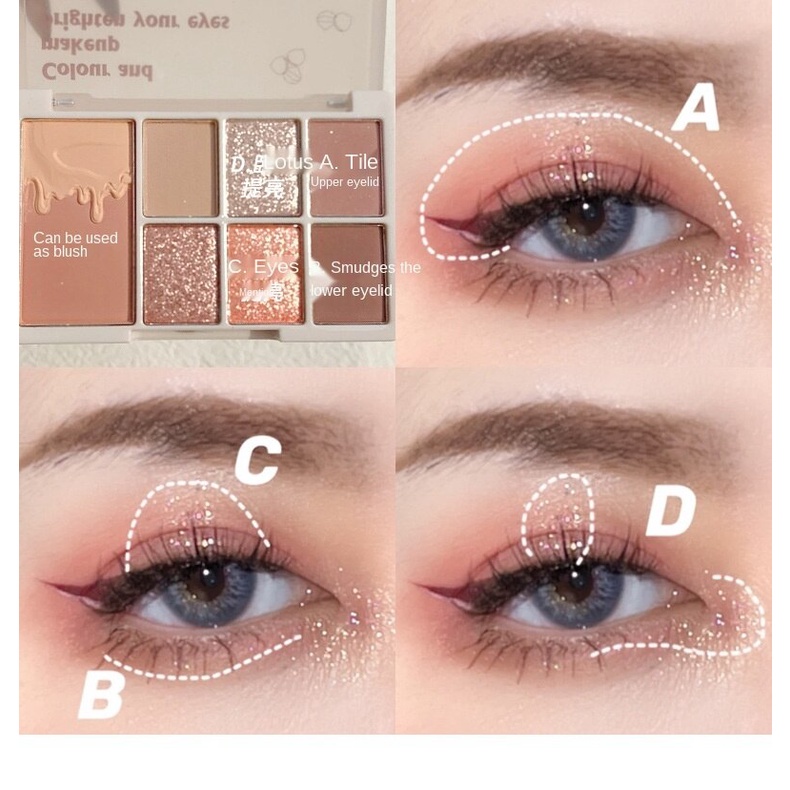 Bảng phấn mắt/má hồng/má hồng XiXi đa năng