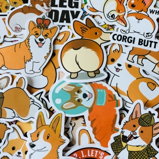 Sticker chú chó Corgi 🐶 50 miếng