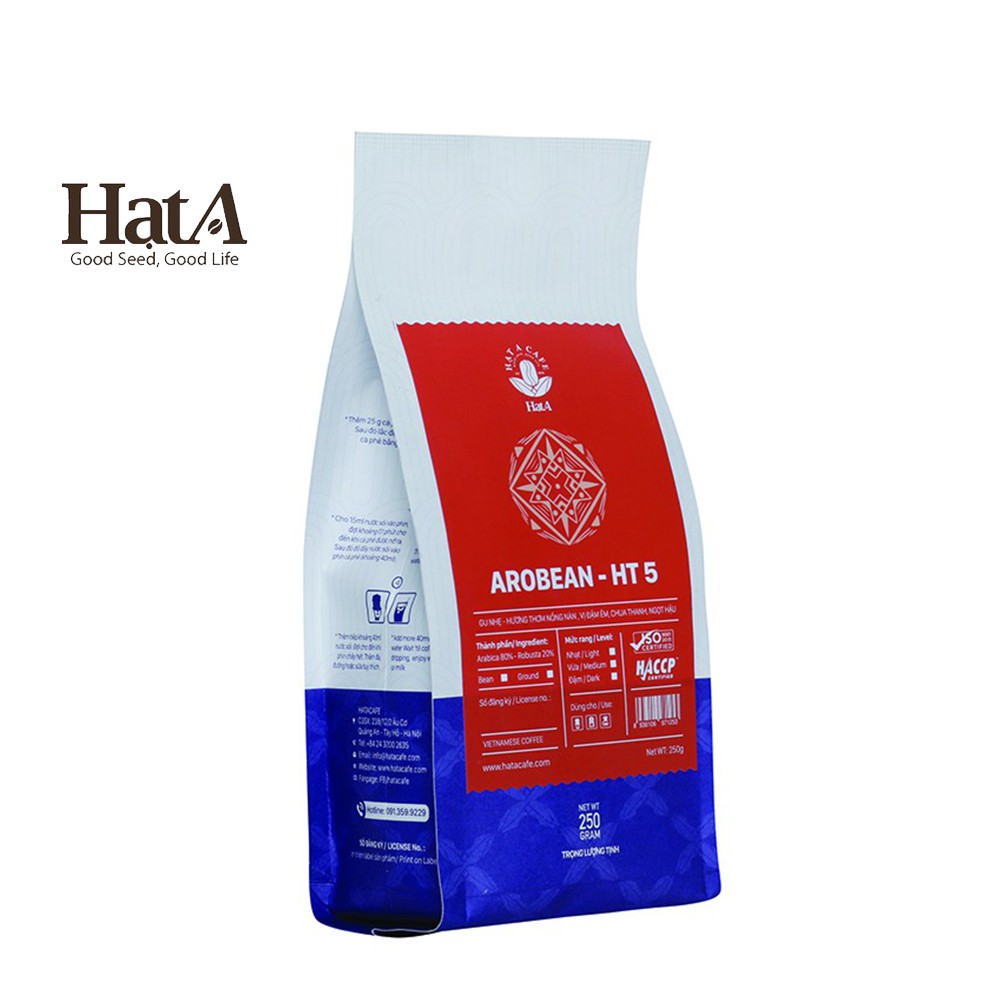 Cà phê pha máy Hạt A Cafe AROBEAN – HT5 gu nhẹ hương thơm nồng nàn, vị đậm êm, chua thanh, ngọt hậu 250g/500g/1000g