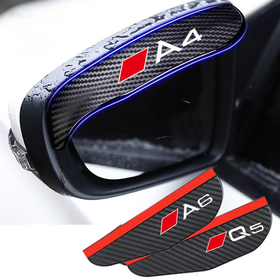 Set 2 Ốp Bảo Vệ Kính Chiếu Hậu Xe Hơi Audi A1 A3 A4 A5 A6 A7 Q3 Q5 Q7 Bằng Sợi Carbon