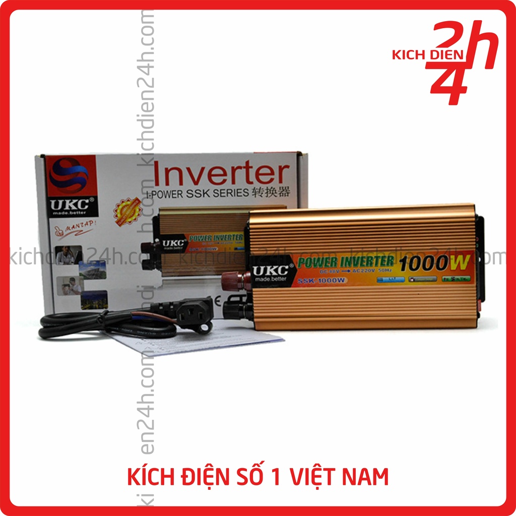Kích điện UKC 60V lên 220V 1000W - Công suất thực 750-850W, chuẩn 50Hz - Chuyên dùng cho xe điện