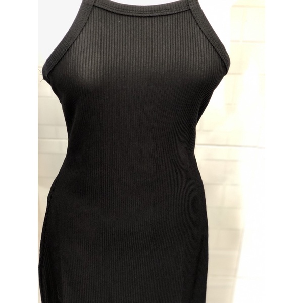 Váy đầm cổ yếm xẻ tà nữ XS-S-M-L-XL vnxk Love J