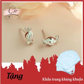Khuyên Tai Bạc 💕 GIÓ SILVER 💕 Hình Viên Kẹo Cầu Vồng Đáng Yêu [BẠC Ý 925]