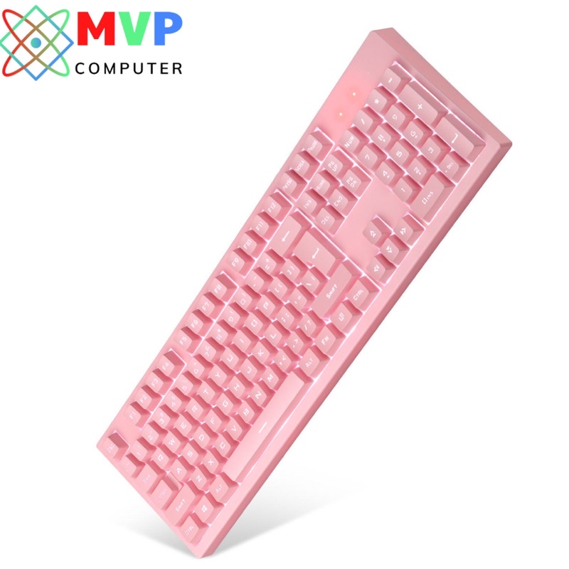 Combo Chuột Bàn Phím Có Dây Gaming XINMENG K616 Màu Hồng LED Trắng Xuyên Chữ Cao Cấp Dùng Cho Máy Tính PC Laptop