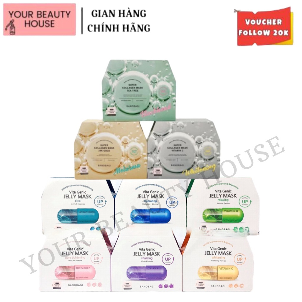 [CHÍNH HÃNG] MẶT NẠ CHĂM SÓC DA BANOBAGI - FULL HỘP 10 MASK